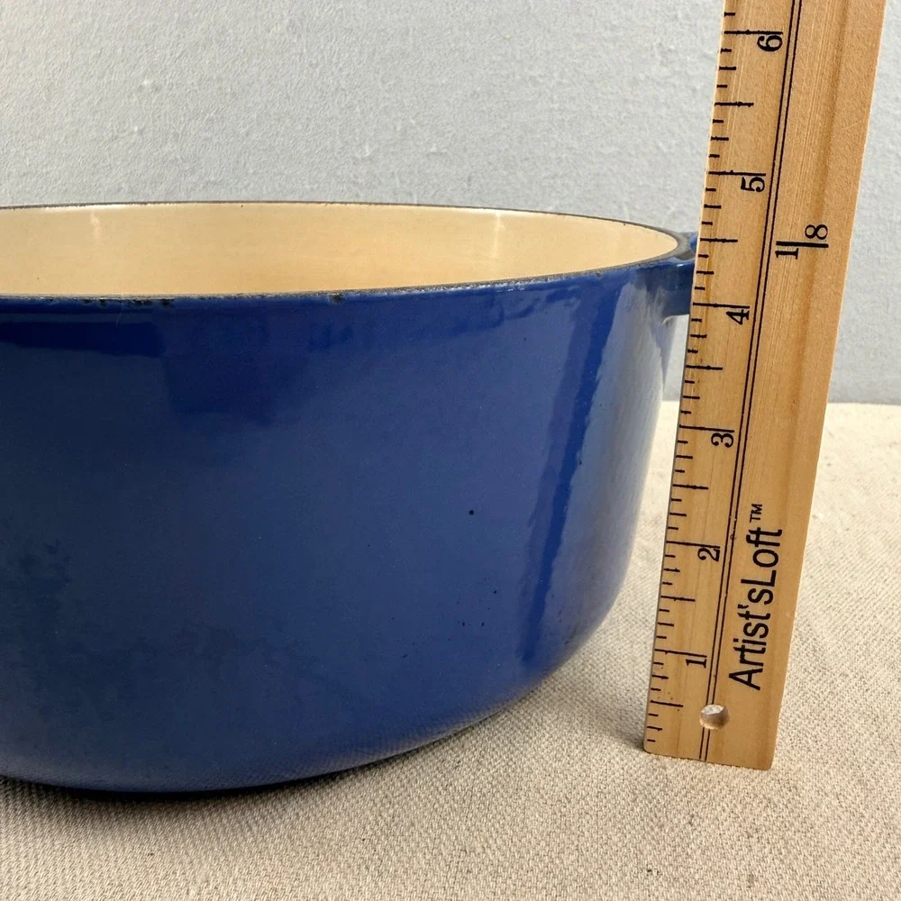 Le Creuset #24 Marseille Blue Round Dutch Oven 4.5 Qt Enameled Cast Iron France‎
